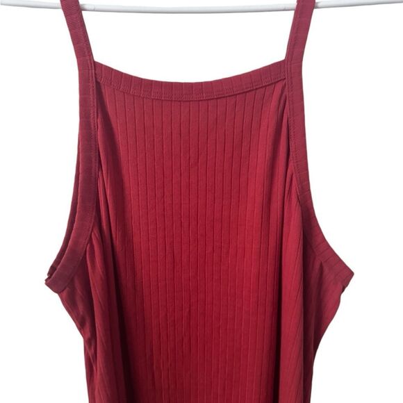 Love J Burnt Orange Ribbed Sleeveless Bodycon Maxi Dress Size 1XL - Picture 6 of 9